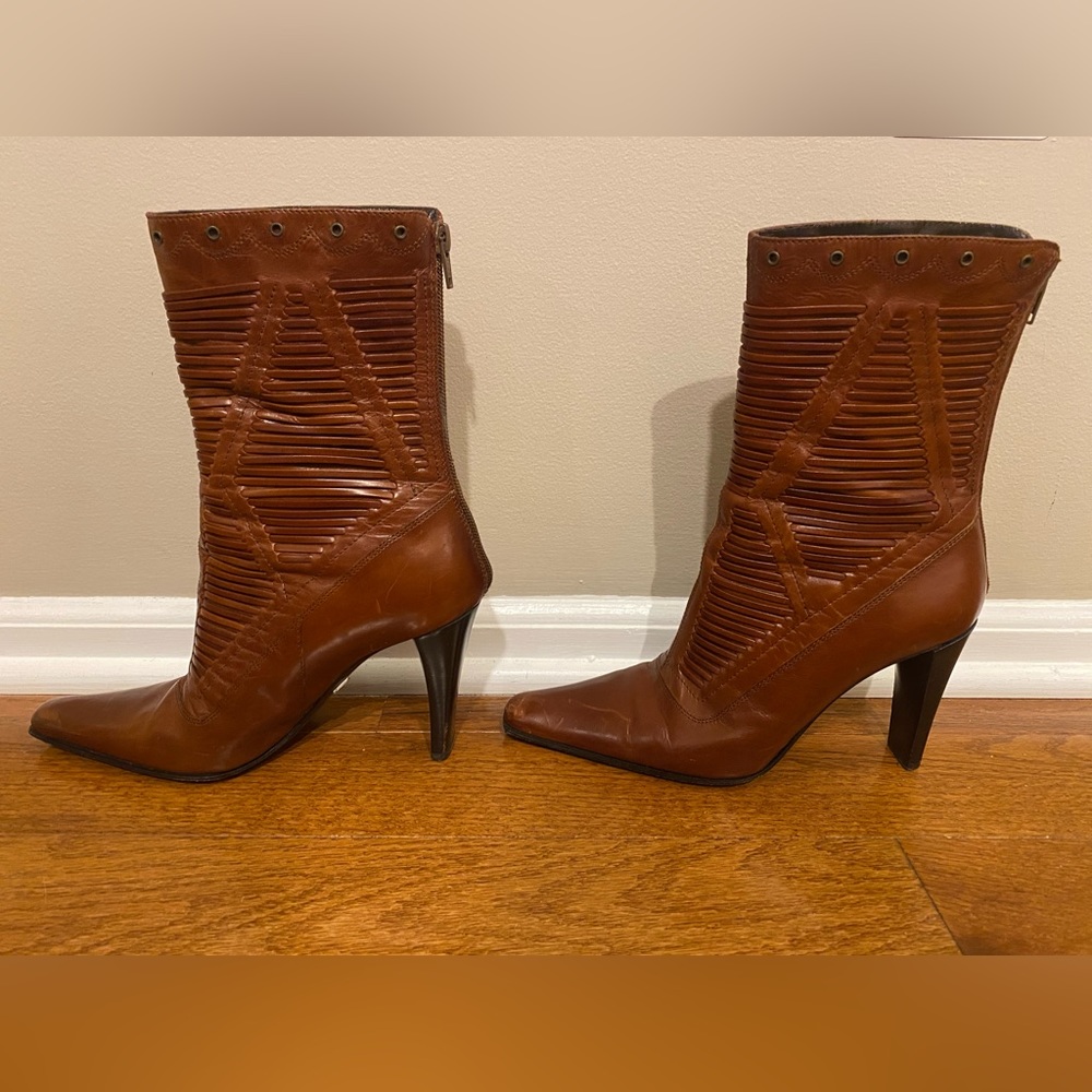 Via Spiga Brown Leather Ankle Boots